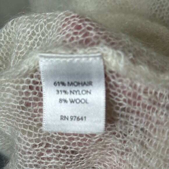 J. Jill Womens XL Open-Front Lightweight Mohair Blend Cardigan Sweater Cream - Picture 5 of 8